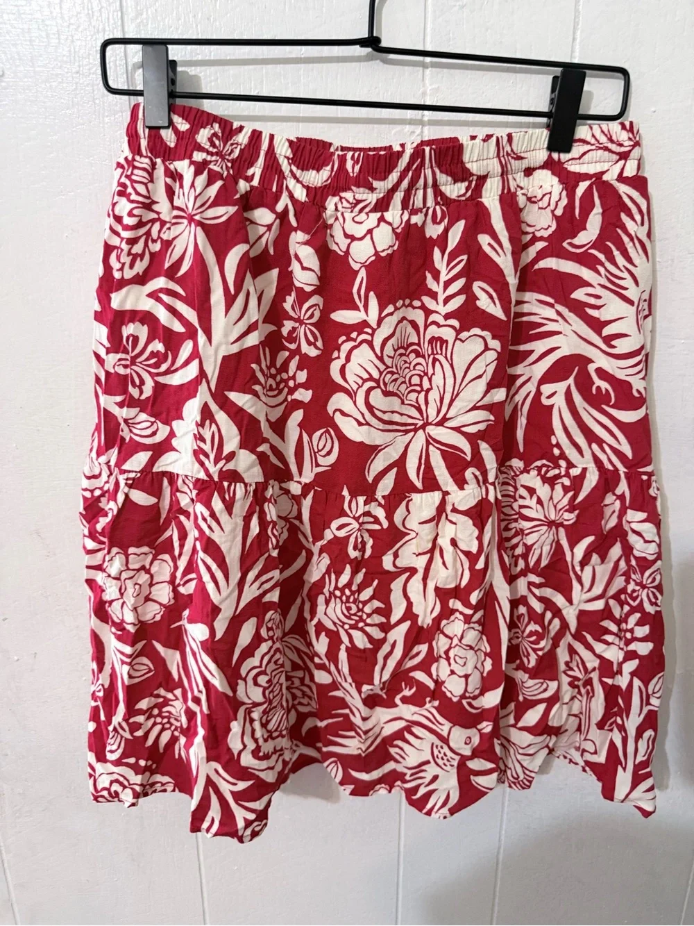 Knox Rose White and Red Floral Skater Skirt